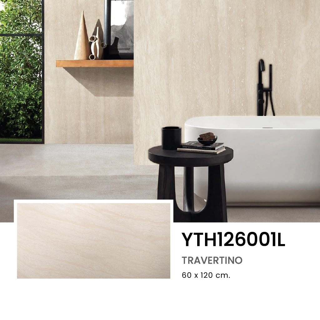 กระเบื้องพอร์ชเลน Travertino (YTH126001L) (YTH126001L)